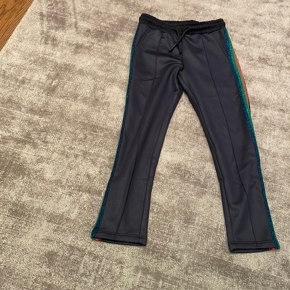 Dark blue pants with rainbow stripe for girls size 8